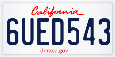 CA license plate 6UED543