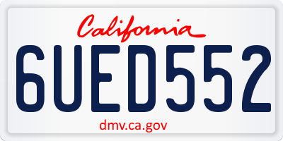 CA license plate 6UED552