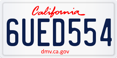 CA license plate 6UED554