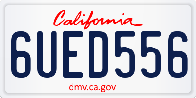 CA license plate 6UED556