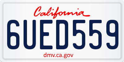 CA license plate 6UED559