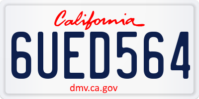 CA license plate 6UED564