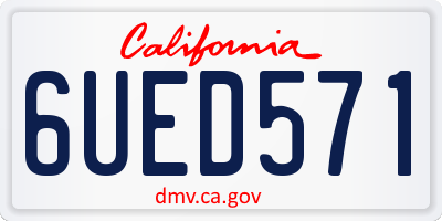 CA license plate 6UED571