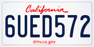 CA license plate 6UED572