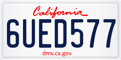 CA license plate 6UED577