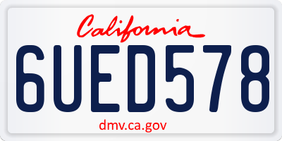 CA license plate 6UED578