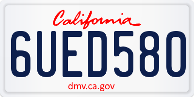 CA license plate 6UED580