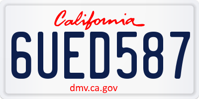 CA license plate 6UED587
