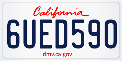 CA license plate 6UED590