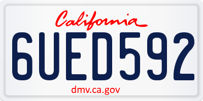 CA license plate 6UED592