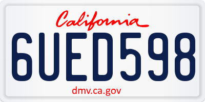 CA license plate 6UED598