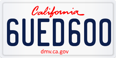 CA license plate 6UED600