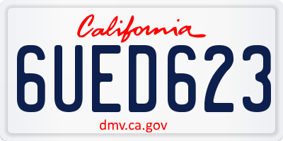 CA license plate 6UED623