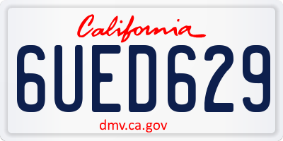 CA license plate 6UED629