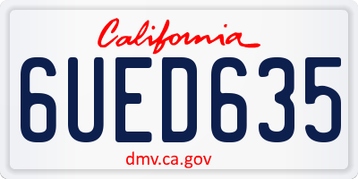 CA license plate 6UED635