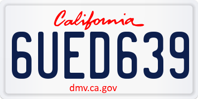 CA license plate 6UED639