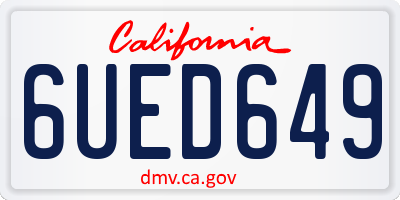 CA license plate 6UED649