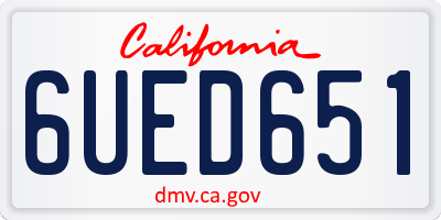 CA license plate 6UED651