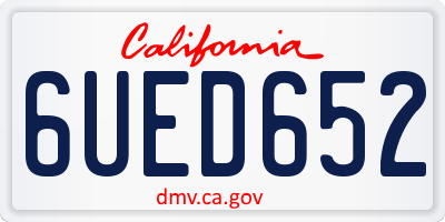 CA license plate 6UED652