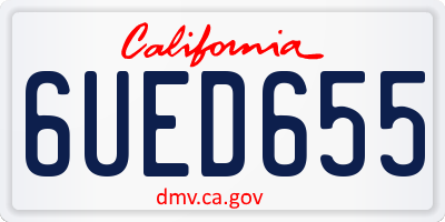 CA license plate 6UED655
