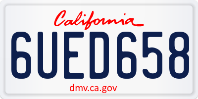 CA license plate 6UED658