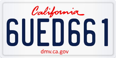 CA license plate 6UED661