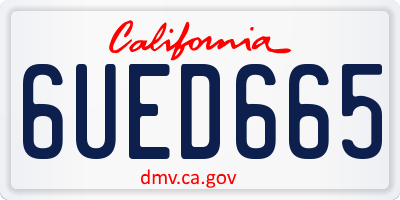 CA license plate 6UED665