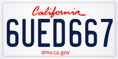 CA license plate 6UED667