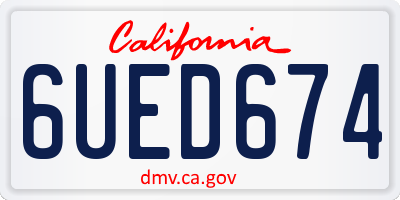 CA license plate 6UED674