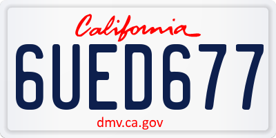 CA license plate 6UED677