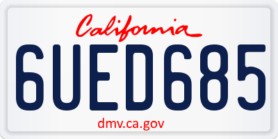 CA license plate 6UED685