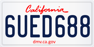 CA license plate 6UED688