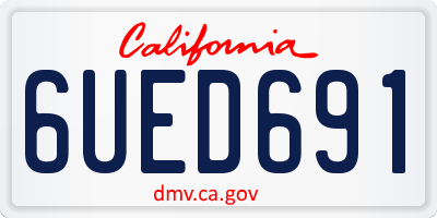 CA license plate 6UED691