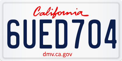CA license plate 6UED704