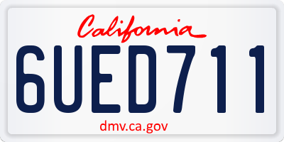 CA license plate 6UED711