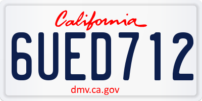 CA license plate 6UED712