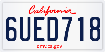 CA license plate 6UED718