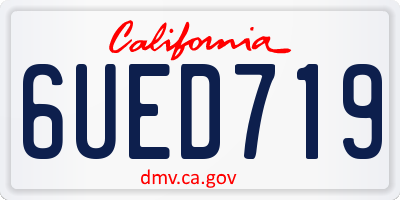 CA license plate 6UED719