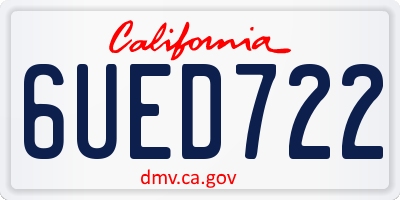 CA license plate 6UED722
