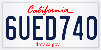 CA license plate 6UED740