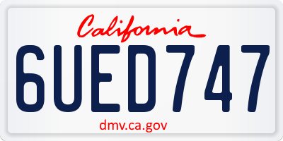 CA license plate 6UED747