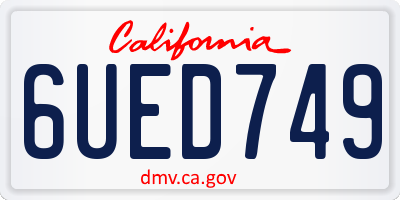 CA license plate 6UED749