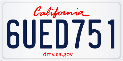 CA license plate 6UED751