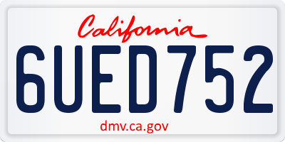 CA license plate 6UED752