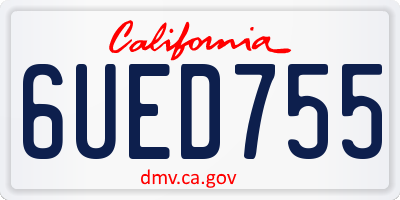 CA license plate 6UED755