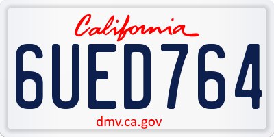 CA license plate 6UED764