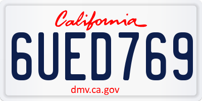 CA license plate 6UED769