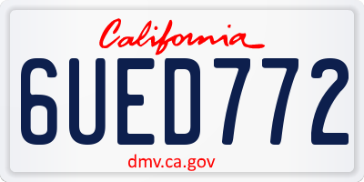 CA license plate 6UED772