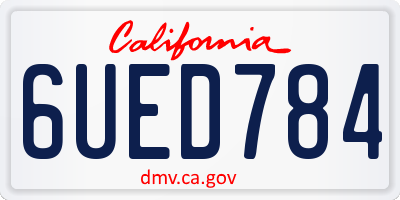 CA license plate 6UED784
