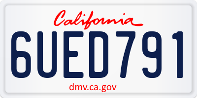 CA license plate 6UED791
